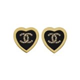 Chanel Crystal CC Heart Earrings Designer Jewellery Chanel