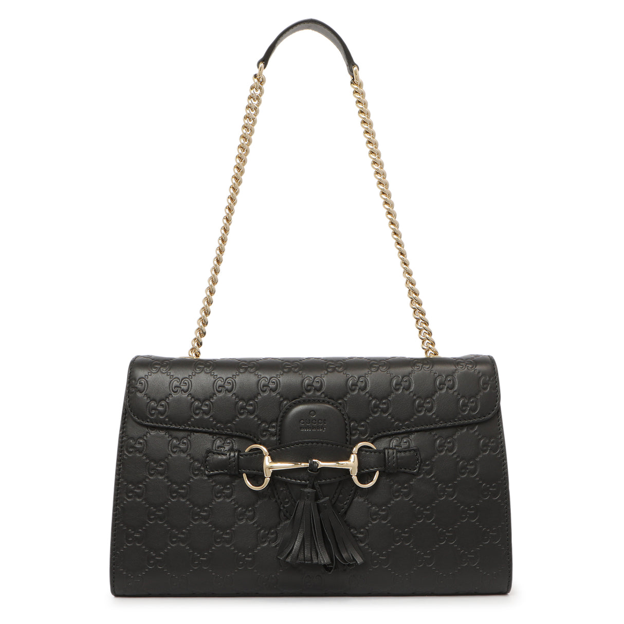 Gucci Black Microguccissima Medium Emily Chain Shoulder Bag