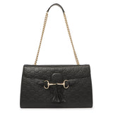 Gucci Black Microguccissima Medium Emily Chain Shoulder Bag