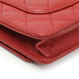 Chanel Red Quilted Calfskin Classic Wallet On Chain Handbags Chanel