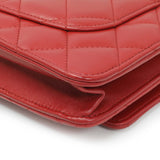 Chanel Red Quilted Calfskin Classic Wallet On Chain Handbags Chanel