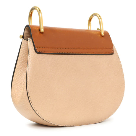 Chloe Beige Caramel Grained Calfskin Mini Drew Shoulder Bag