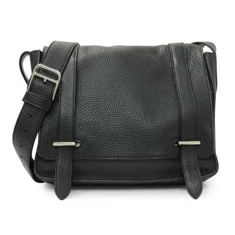 Hermes Black Taurillon Clemence Steve Caporal Messenger Handbags Hermes