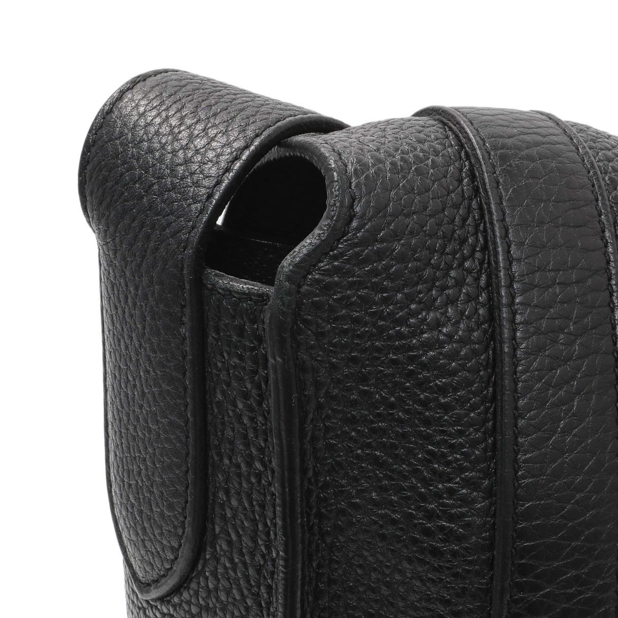 Hermes Black Taurillon Clemence Steve Caporal Messenger Handbags Hermes