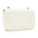 Chanel White Patent Calfskin Small Camellia Flap Handbags Chanel