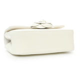 Chanel White Patent Calfskin Small Camellia Flap Handbags Chanel