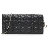 Christian Dior Black Lambskin Cannage Lady Dior Convertible Clutch Handbags Christian Dior