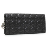 Christian Dior Black Lambskin Cannage Lady Dior Convertible Clutch Handbags Christian Dior