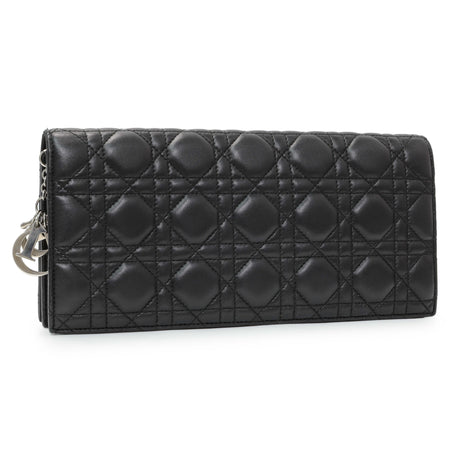 Christian Dior Black Lambskin Cannage Lady Dior Convertible Clutch Handbags Christian Dior