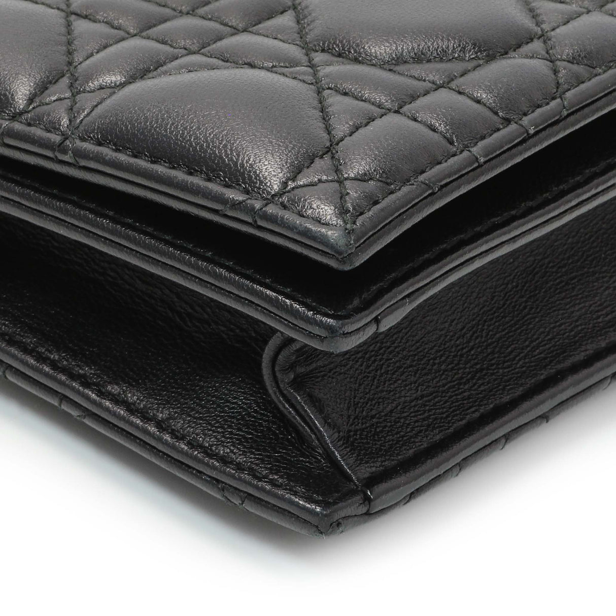 Christian Dior Black Lambskin Cannage Lady Dior Convertible Clutch Handbags Christian Dior