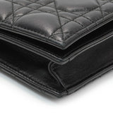 Christian Dior Black Lambskin Cannage Lady Dior Convertible Clutch Handbags Christian Dior