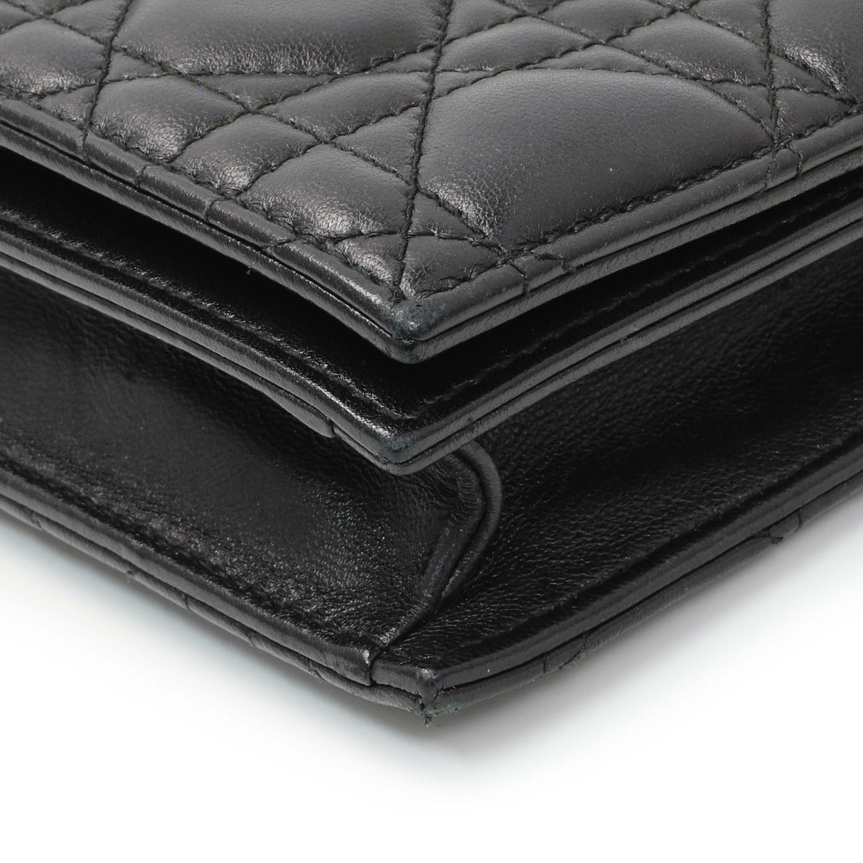 Christian Dior Black Lambskin Cannage Lady Dior Convertible Clutch Handbags Christian Dior
