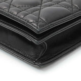 Christian Dior Black Lambskin Cannage Lady Dior Convertible Clutch Handbags Christian Dior