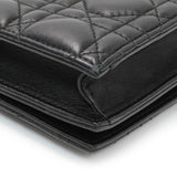 Christian Dior Black Lambskin Cannage Lady Dior Convertible Clutch Handbags Christian Dior