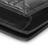 Christian Dior Black Lambskin Cannage Lady Dior Convertible Clutch Handbags Christian Dior