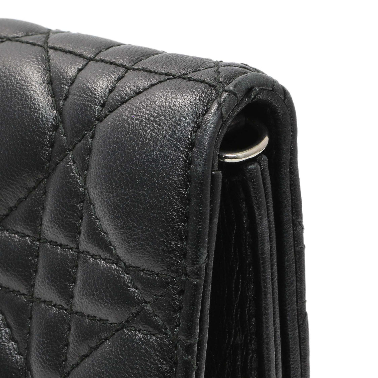 Christian Dior Black Lambskin Cannage Lady Dior Convertible Clutch Handbags Christian Dior