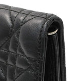 Christian Dior Black Lambskin Cannage Lady Dior Convertible Clutch Handbags Christian Dior