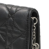 Christian Dior Black Lambskin Cannage Lady Dior Convertible Clutch Handbags Christian Dior