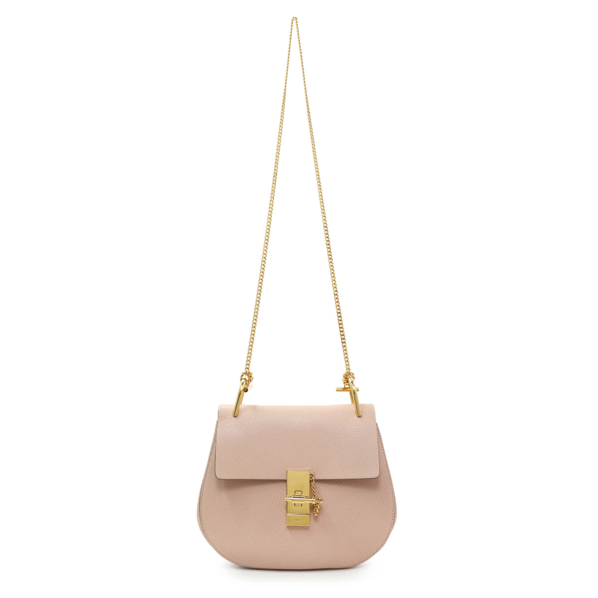 Chloe Pink Grained Lambskin Drew Shoulder Bag Handbags Chloe