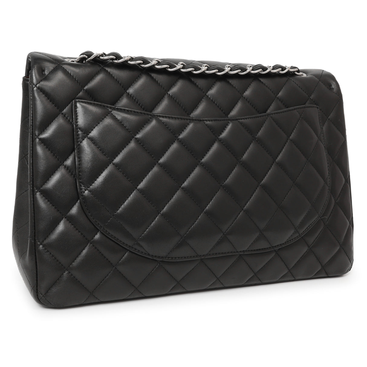 Chanel Black Quilted Lambskin Maxi Single Flap