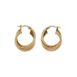 14K Yellow Gold Crossover Hoop Earrings Fine Jewellery Modaselle