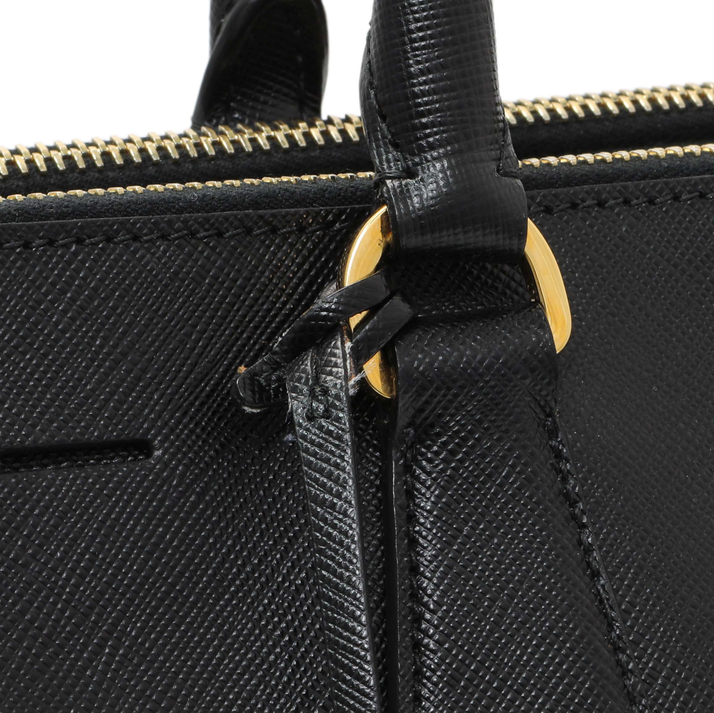 Prada Black Saffiano Medium Galleria Double Zip Tote – Modaselle