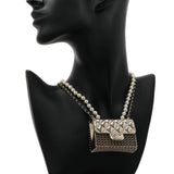 Chanel Metal Lambskin Pearl Chain Flap Bag Long Necklace Designer Jewellery Chanel