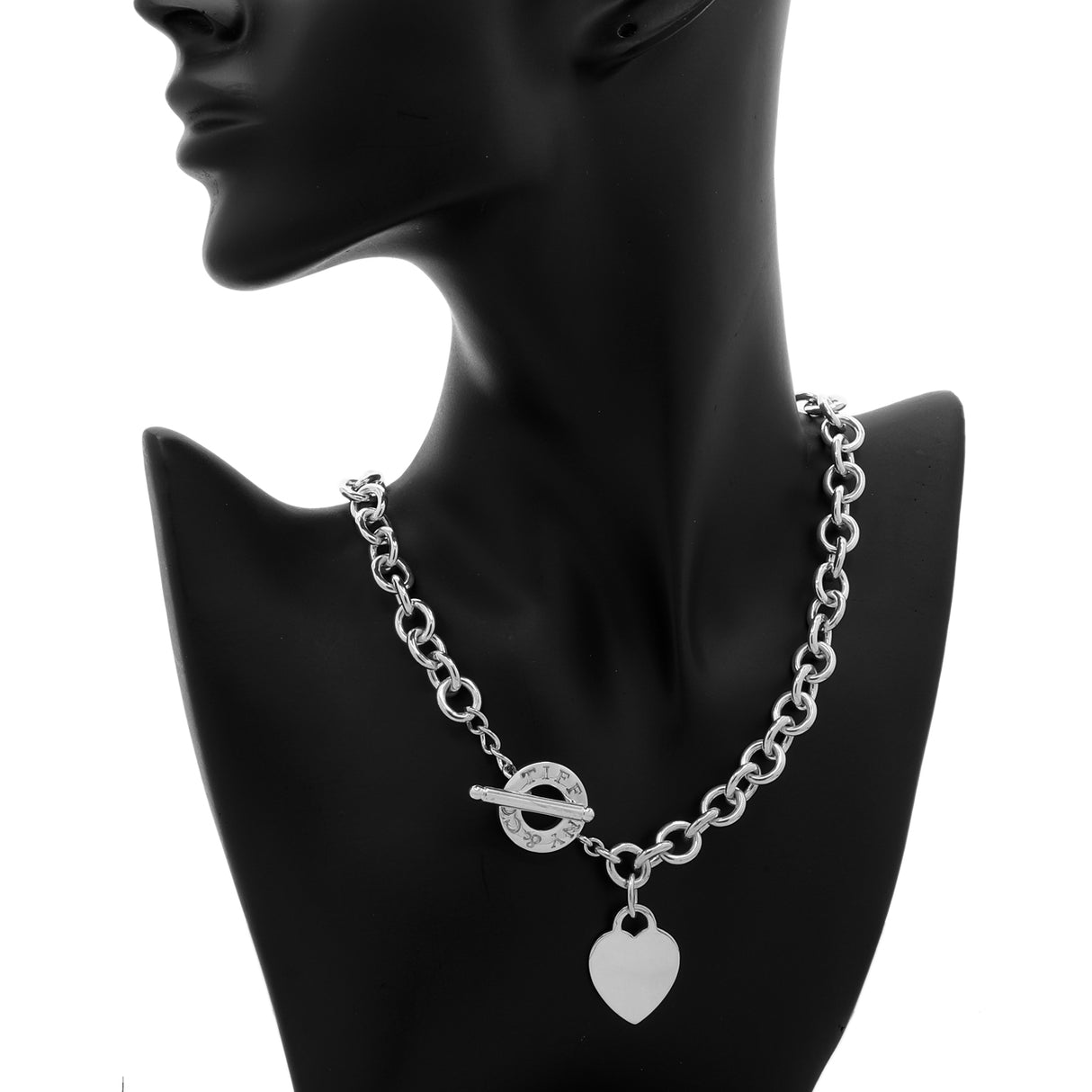 Tiffany & Co. Sterling Silver Heart Tag Toggle Necklace Designer Jewellery Tiffany and Co