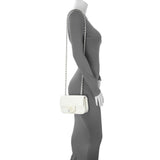 Chanel White Patent Calfskin Small Camellia Flap Handbags Chanel