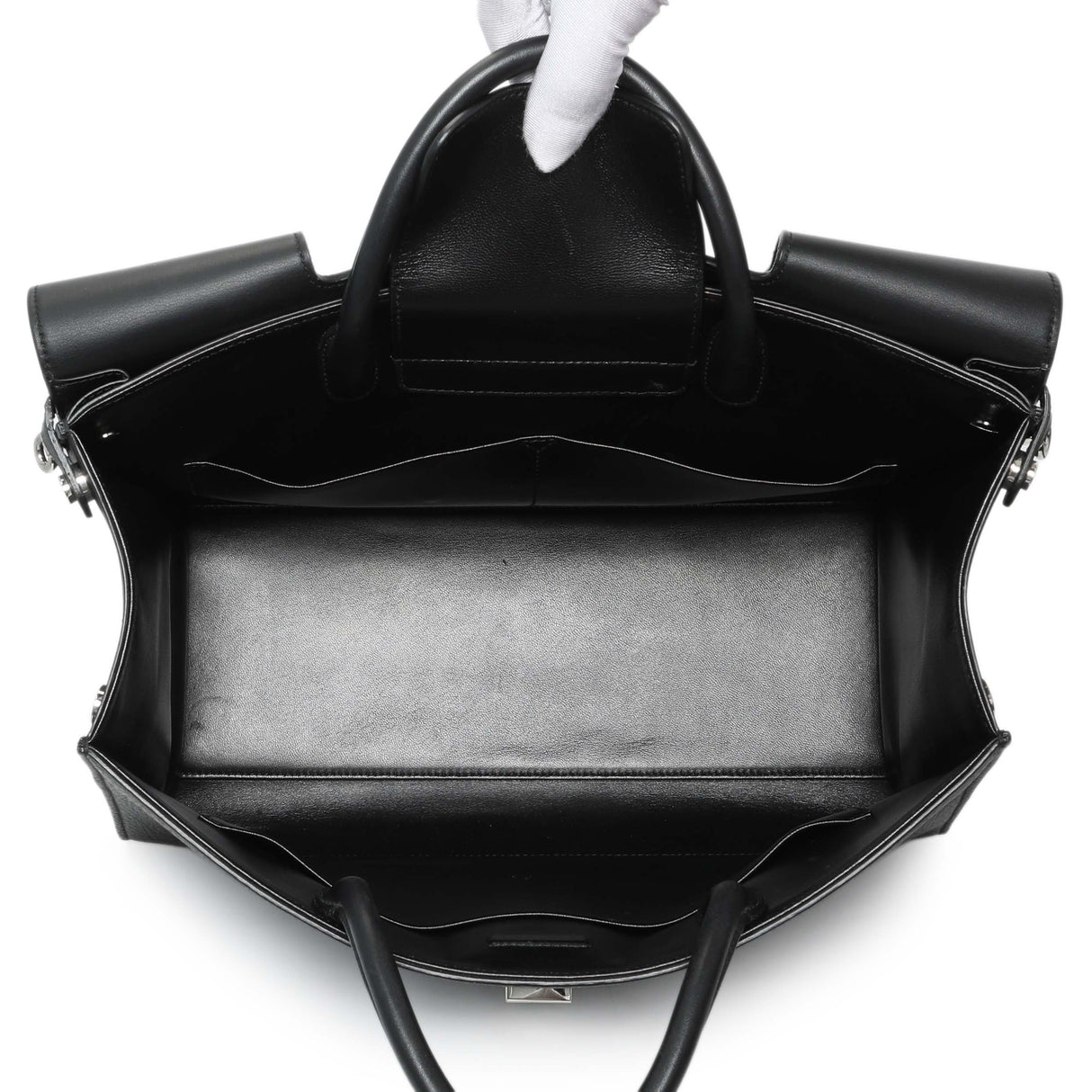 Christian Dior Black Bullcalf Large Diorever Flap Handbags Christian Dior