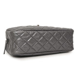 Chanel Dark Silver Metallic Quilted Aged Calfskin Small Reissue Camera Case