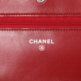 Chanel Red Quilted Calfskin Classic Wallet On Chain Handbags Chanel