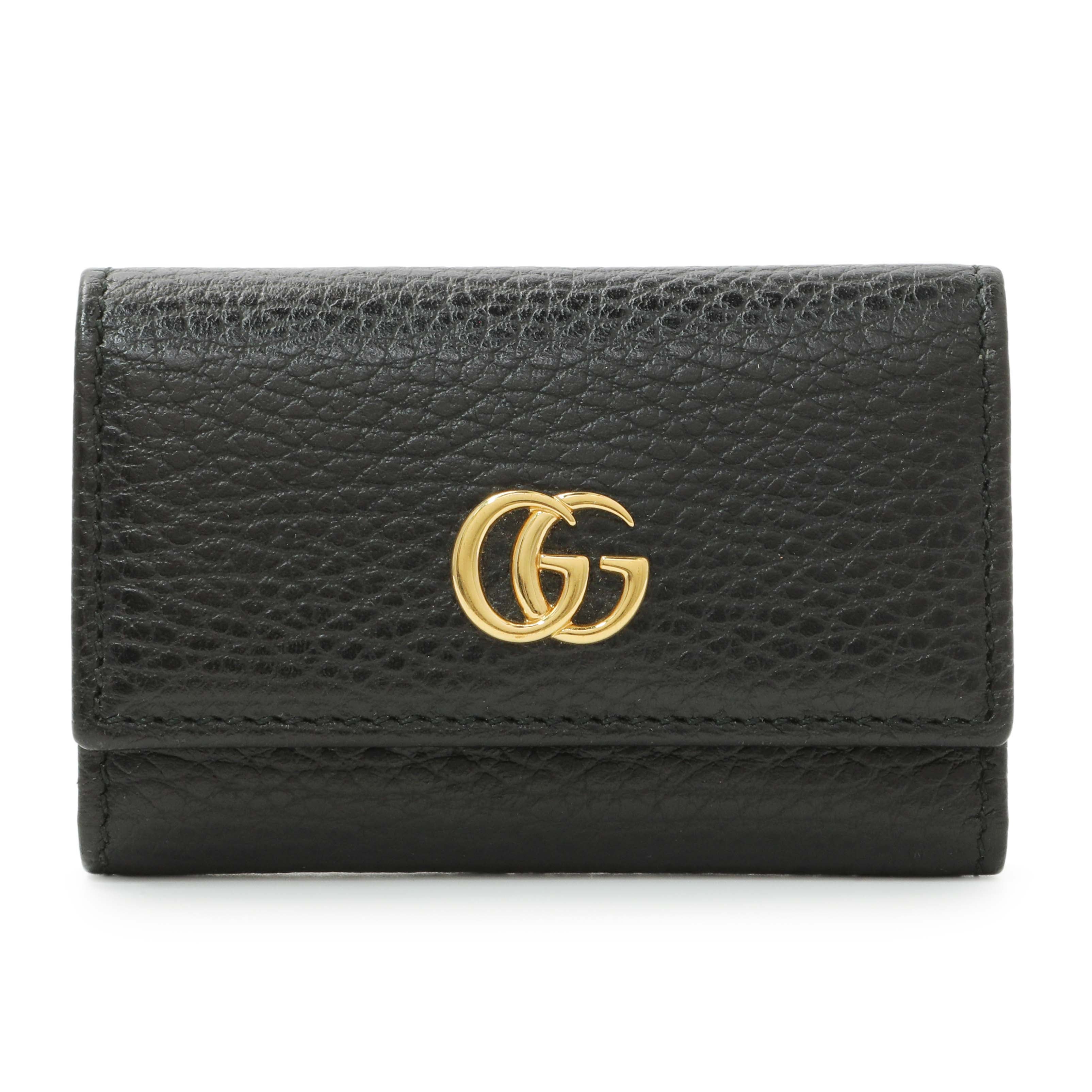 Gucci Black Pebbled Calfskin GG Marmont 6 Key Holder – Modaselle
