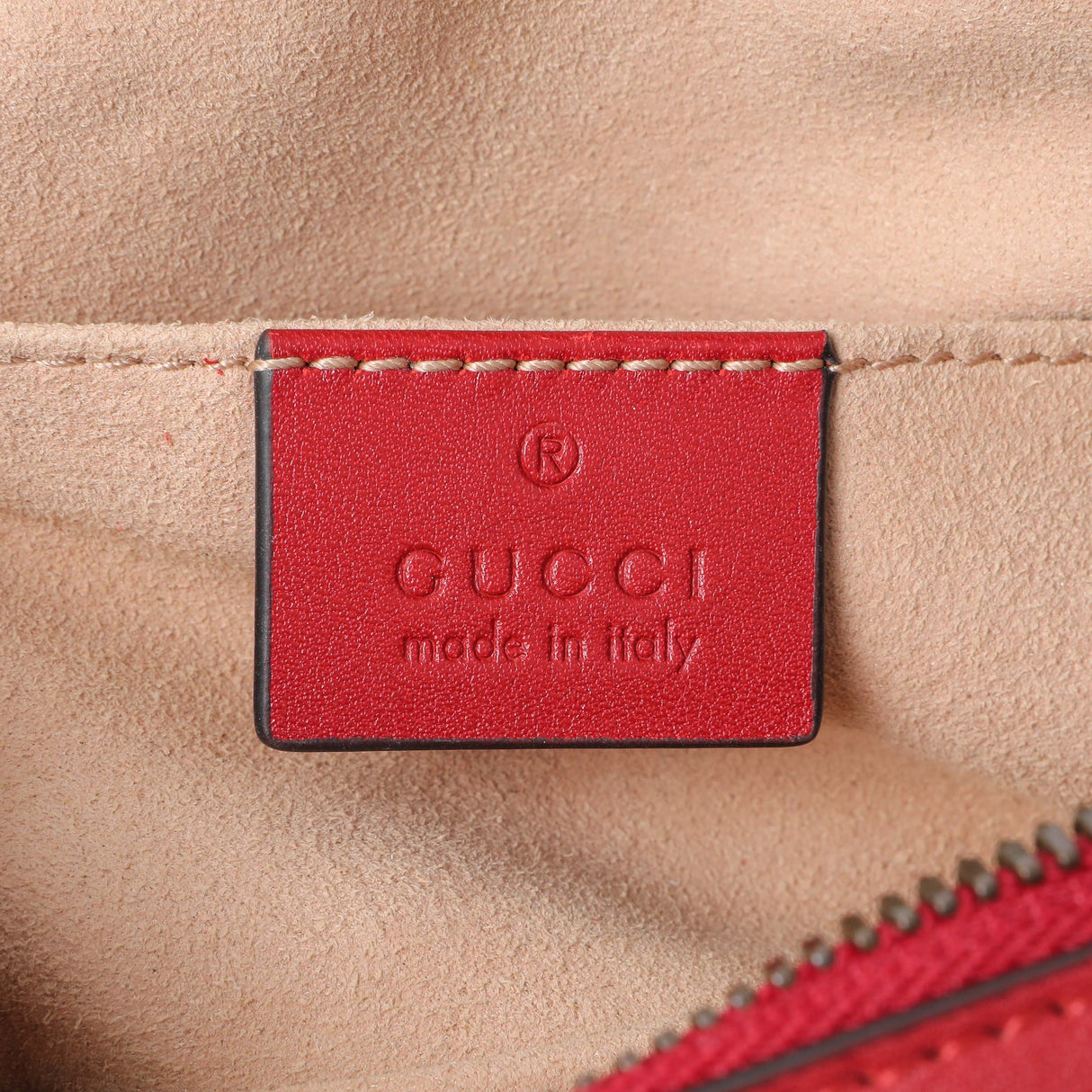 Gucci Red Calfskin Matelasse GG Marmont Belt Bag Handbags Gucci