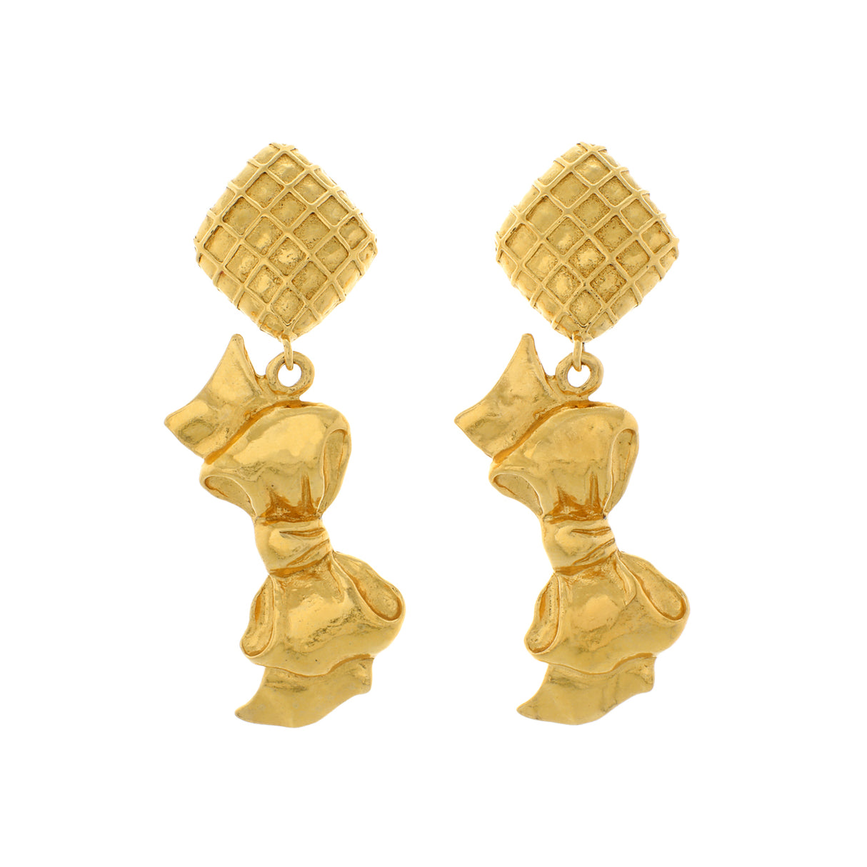 Chanel Vintage Bow Clip-On Earrings Designer Jewellery Chanel