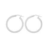 18K White Gold Italian Hoop Earrings Fine Jewellery Modaselle