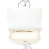 Chanel White Patent Calfskin Small Camellia Flap Handbags Chanel