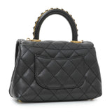 Chanel Black Caviar Quilted Extra Mini Coco Handle Handbags Chanel