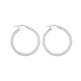 18K White Gold Italian Hoop Earrings Fine Jewellery Modaselle