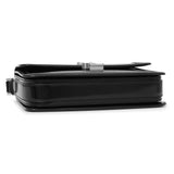 Saint Laurent Black Glazed Calfskin Monogram Medium Solferino