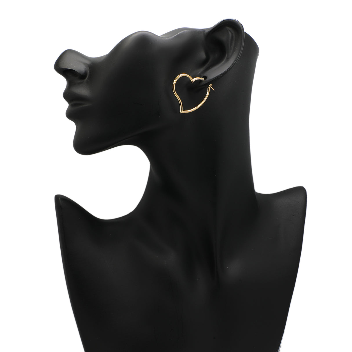 18K Yellow Gold Heart Hoop Earrings Fine Jewellery Modaselle
