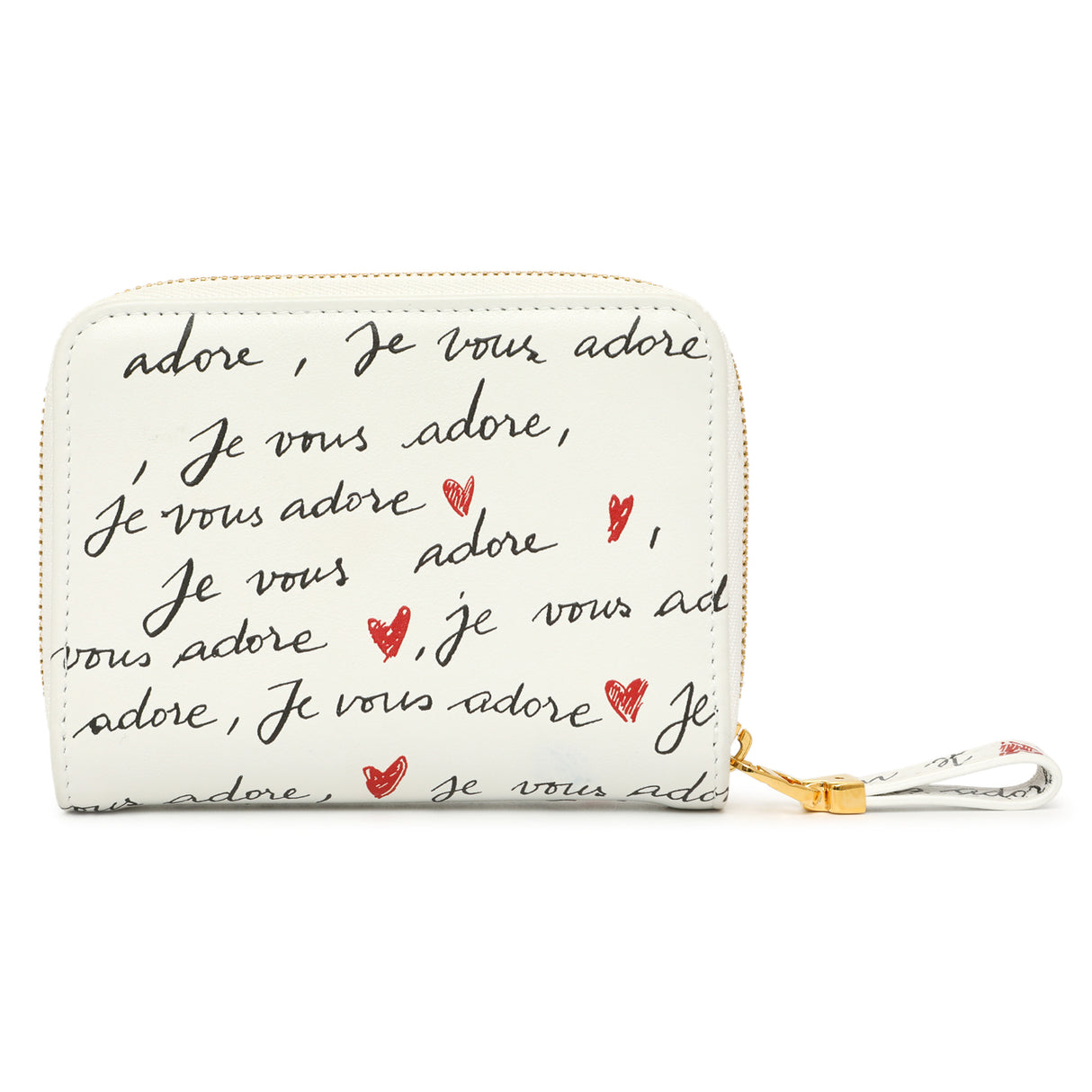 Christian Dior White Calfskin Dioramour Je Vous Adore Caro Scarlet Wallet