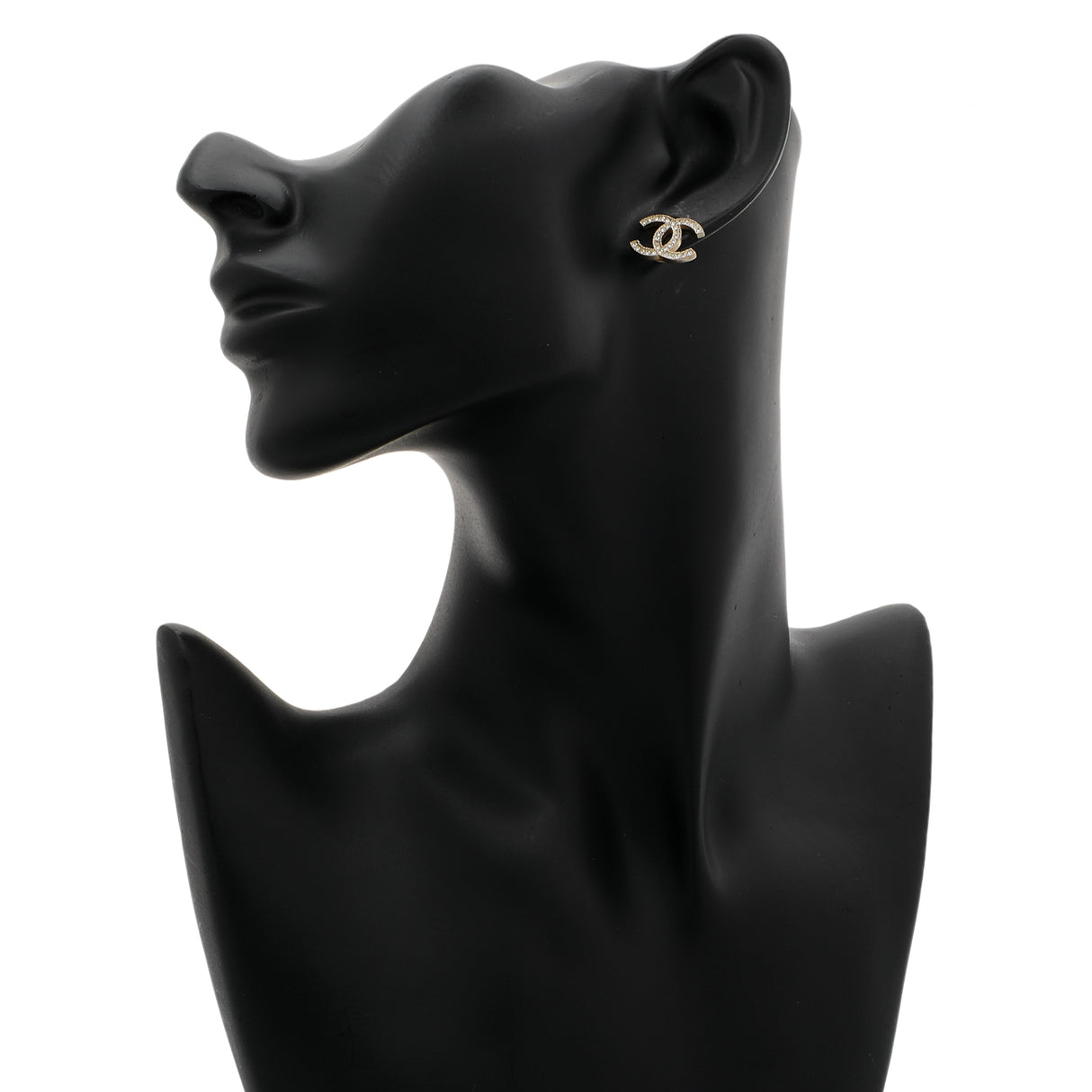 Chanel Gold Crystal CC Earrings Designer Jewellery Chanel