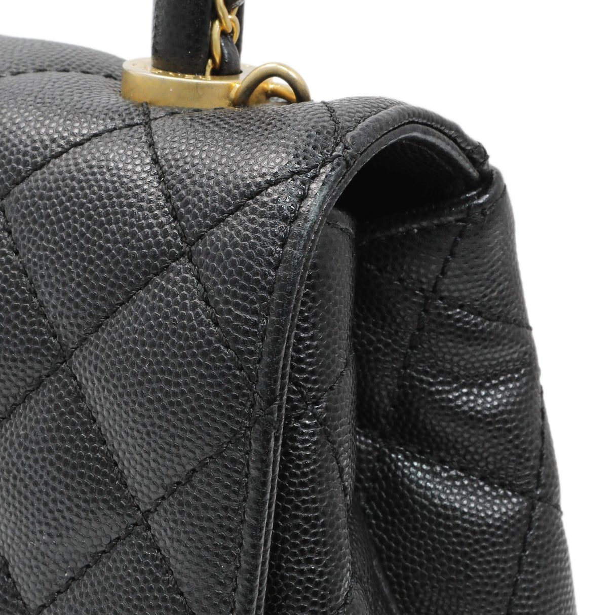 Chanel Black Caviar Quilted Extra Mini Coco Handle Handbags Chanel