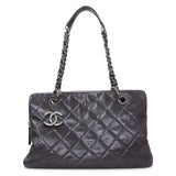 Chanel Purple Iridescent Caviar Quilted Chic Shopping Tote Handbags Chanel