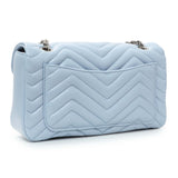 Gucci Light Blue Calfskin Matelasse Medium GG Marmont Shoulder Bag Handbags Gucci