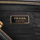 Prada Black Saffiano Small Galleria Double Zip Tote