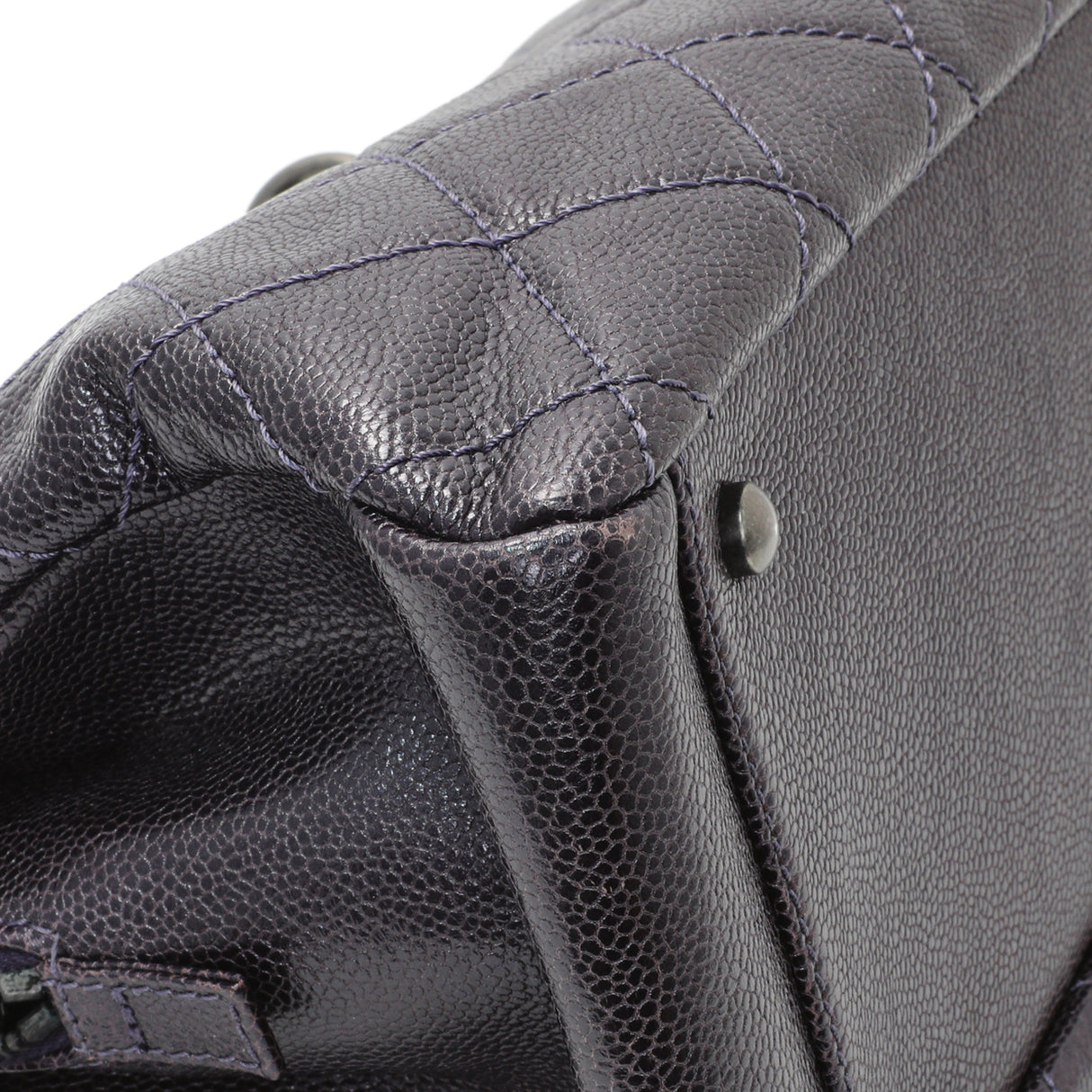 Chanel Purple Iridescent Caviar Quilted Chic Shopping Tote Handbags Chanel