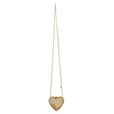 Chanel Metal Metallic Lambskin Heart Minaudiere Crossbody Handbags Chanel