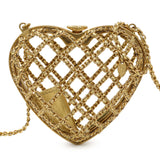 Chanel Metal Metallic Lambskin Heart Minaudiere Crossbody Handbags Chanel